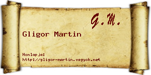 Gligor Martin névjegykártya